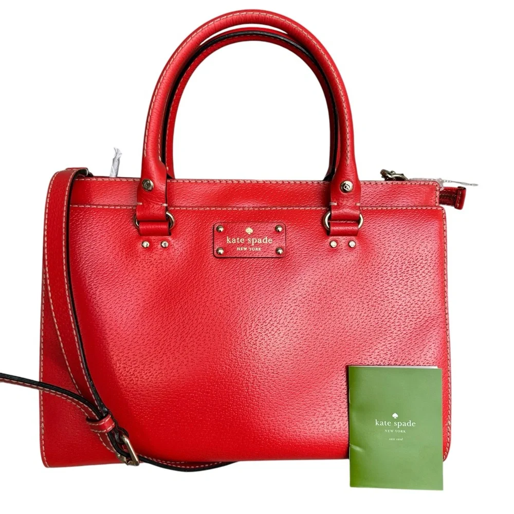🆕 Kate Spade Large Satchel Red Shoulder Bag